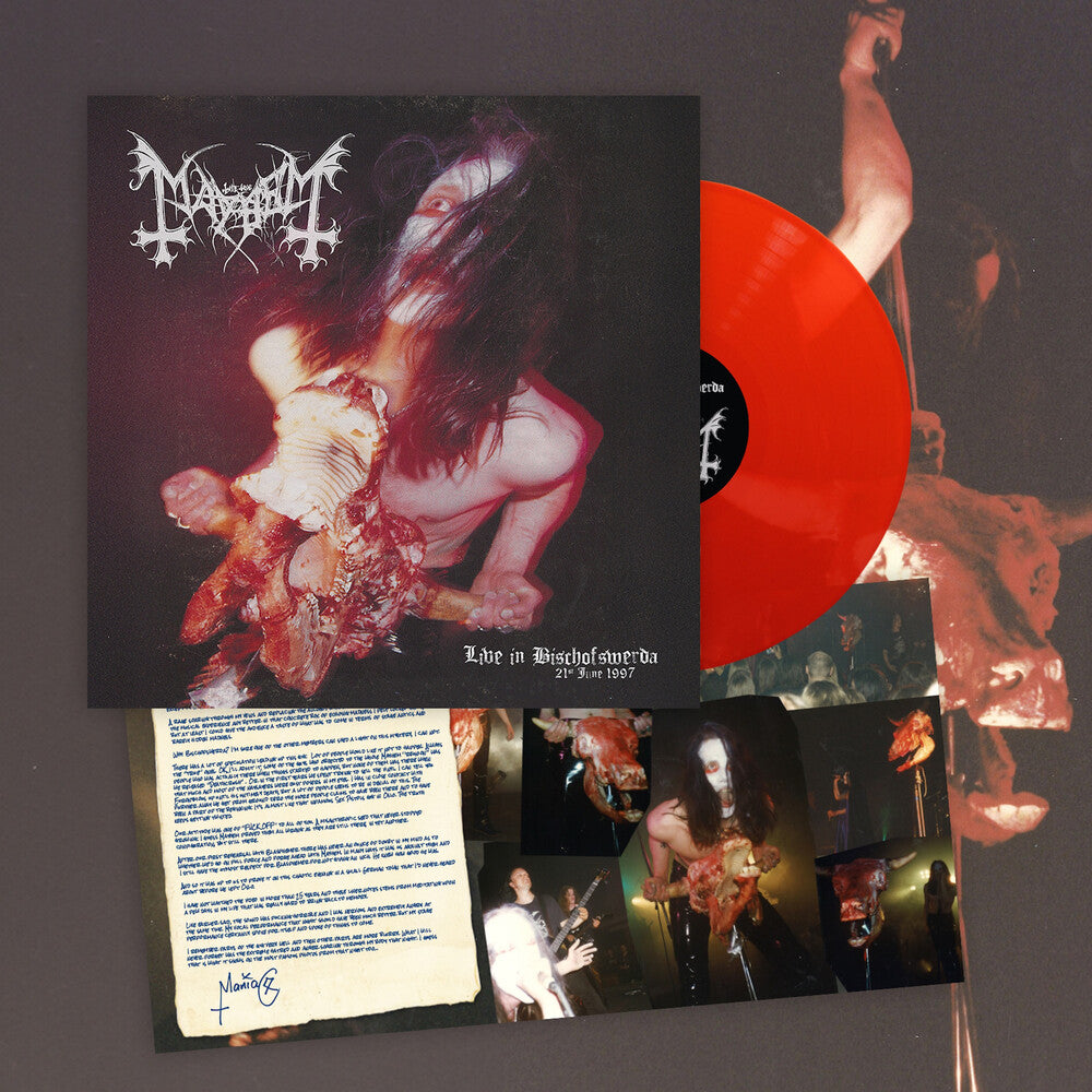 the album cover for Mayhem - Live In Bischofswerda (21st June 1997) [Red]