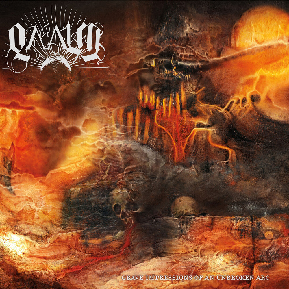 the album cover for Qaalm - Grave Impressions of an Unbroken Arc