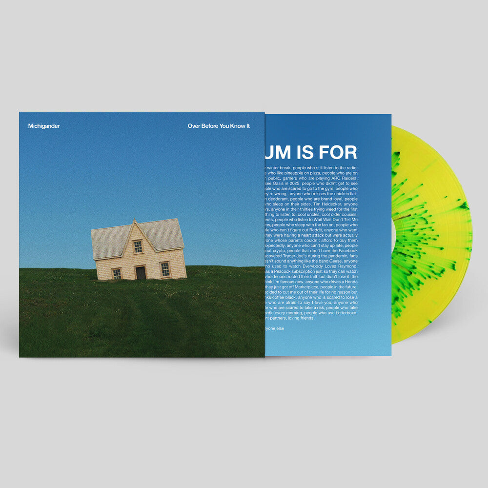the album cover for Michigander - Over Before You Know It [Indie Exclusive Sunny Lawn Splatter]