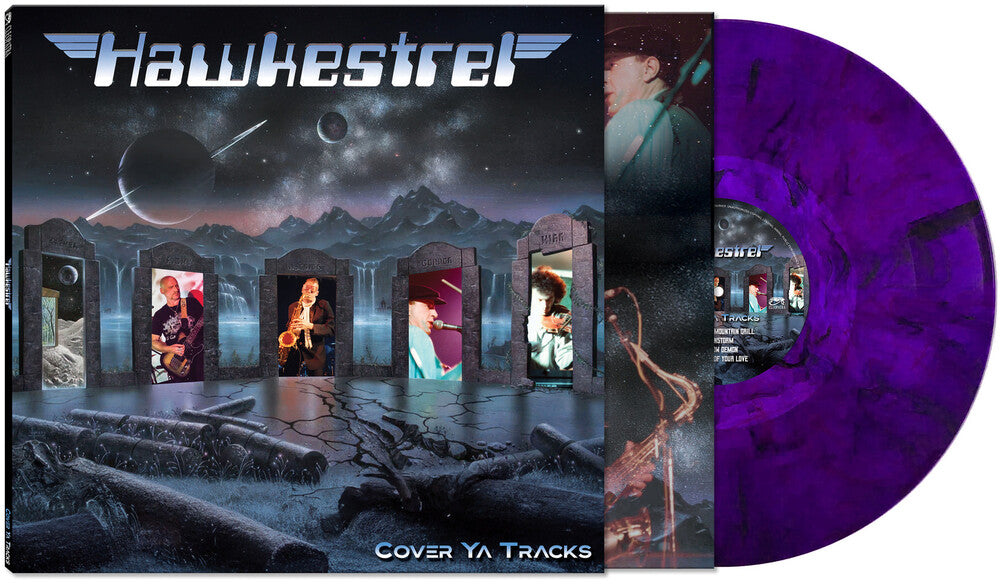 the album cover for Hawkestrel - Cover Ya Tracks [Purple Marble]