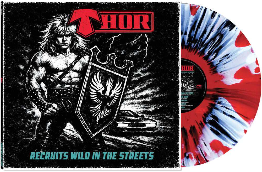 the album cover for Thor - Recruits Wild In The Streets - [Clear/Red/Black/White Haze Splatter]