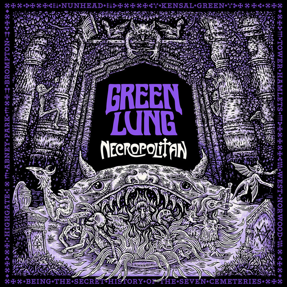 the album cover for Green Lung - Necropolitan (gatefold/midnight Sparkle / Starlight Vinyl) (i)