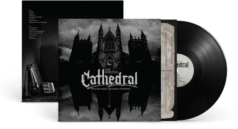 the album cover for John Carpenter - Cathedral [Black]