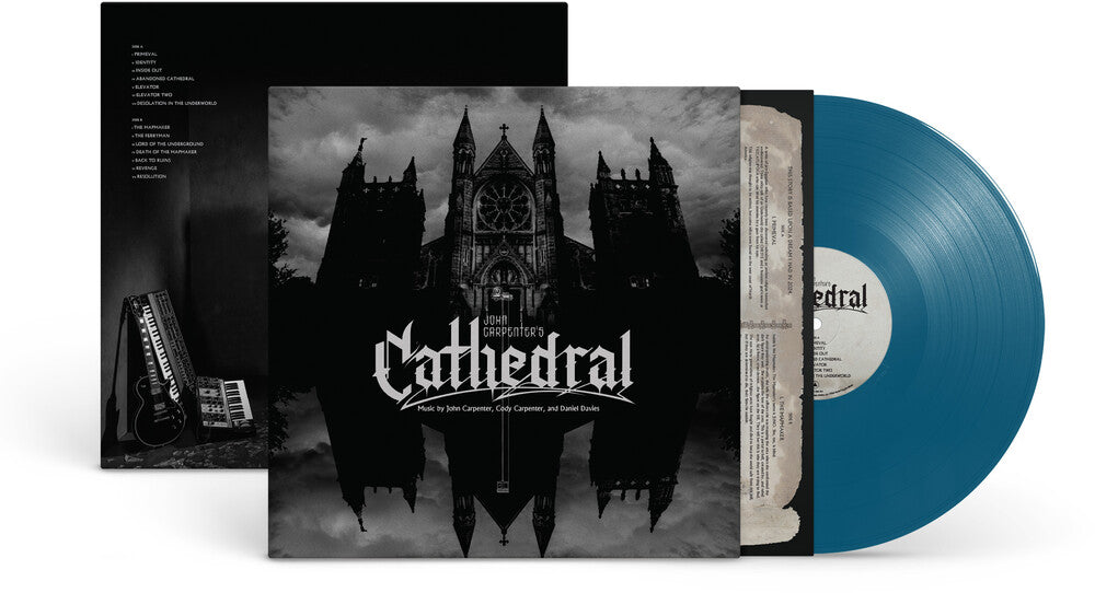 the album cover for John Carpenter - Cathedral [Indie Exclusive Deep Blue]