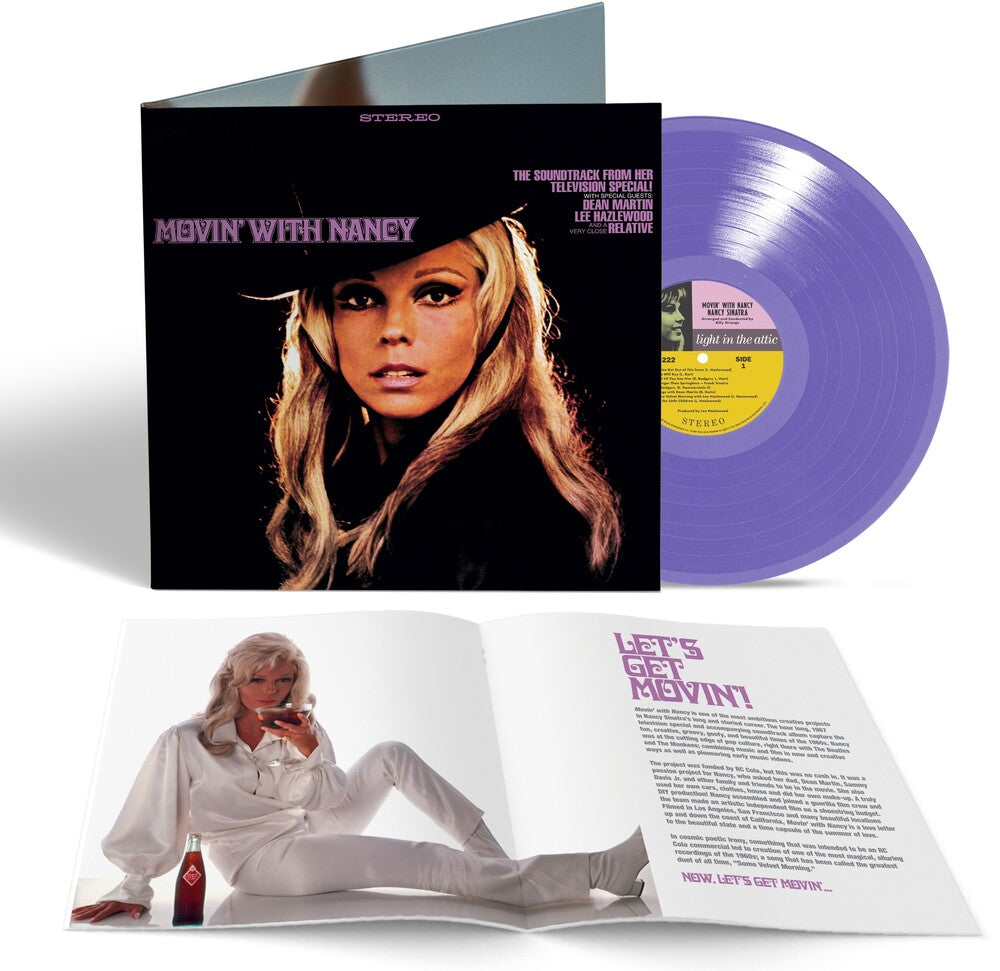 the album cover for Nancy Sinatra - Movin With Nancy (velvet Morning Purple Vinyl)
