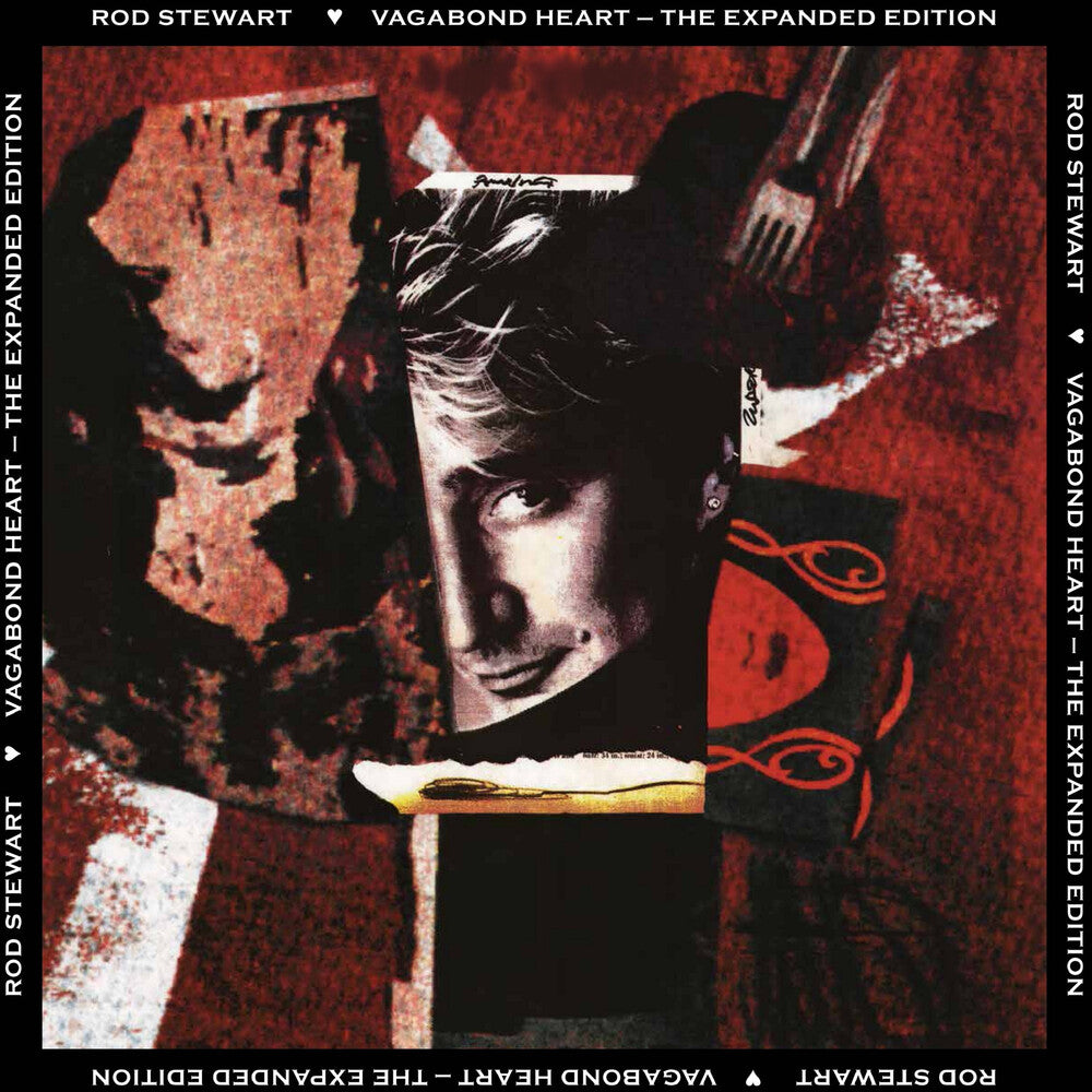 the album cover for Rod Stewart - Vagabond Heart - Expanded Edition (gray, White & Black Splatter Vinyl/2lp)
