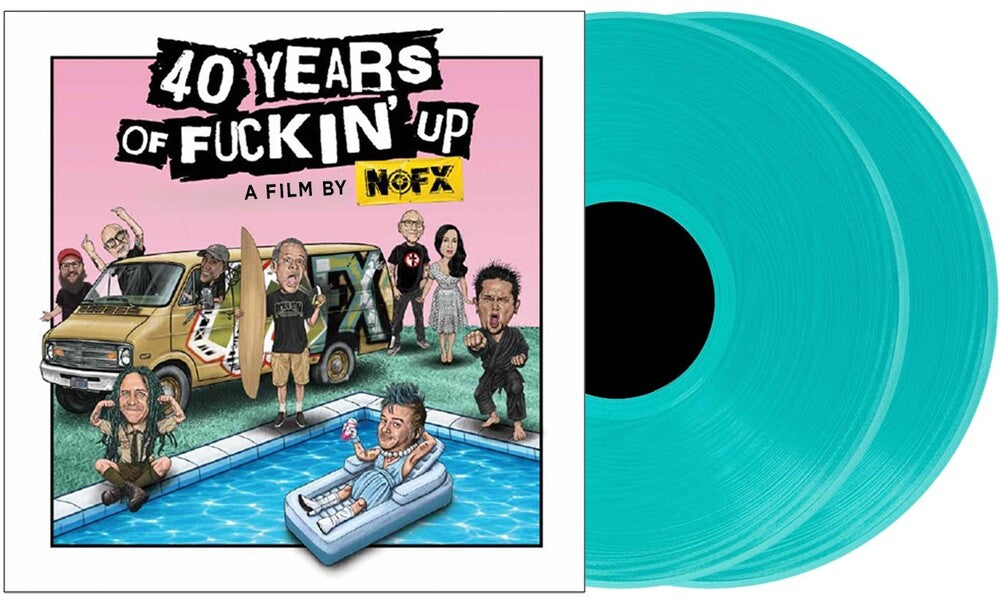 the album cover for NOFX / Fat Mike - 40 Years of Fuckin' Up: Soundtrack + Score  [Turquoise]