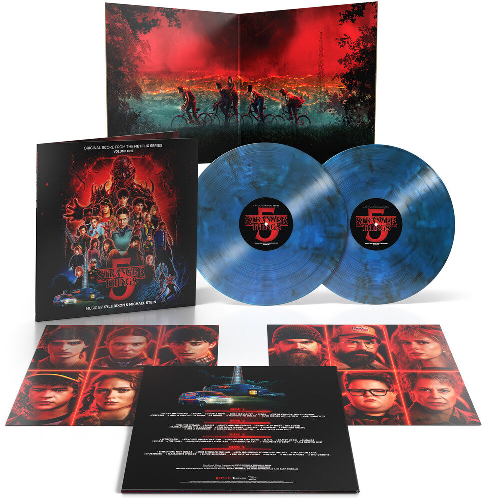 the album cover for Kyle & Michael Stein Dixon - Stranger Things 5 (Original Score from the Netflix Series) Volume 1 [Upside Down Inter-Dimensional Blue]