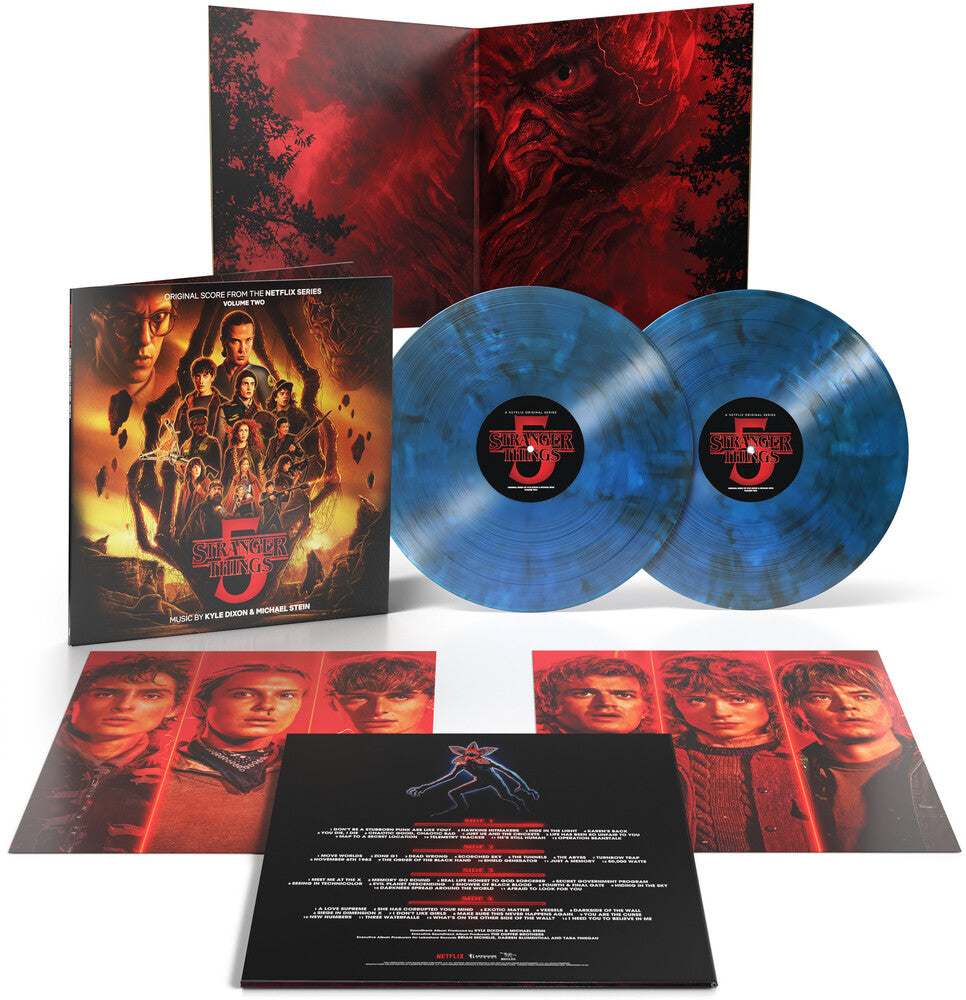 the album cover for Kyle & Michael Stein Dixon - Stranger Things 5 (Original Score from the Netflix Series) Volume 2 [Upside Down Inter-Dimensional Blue]