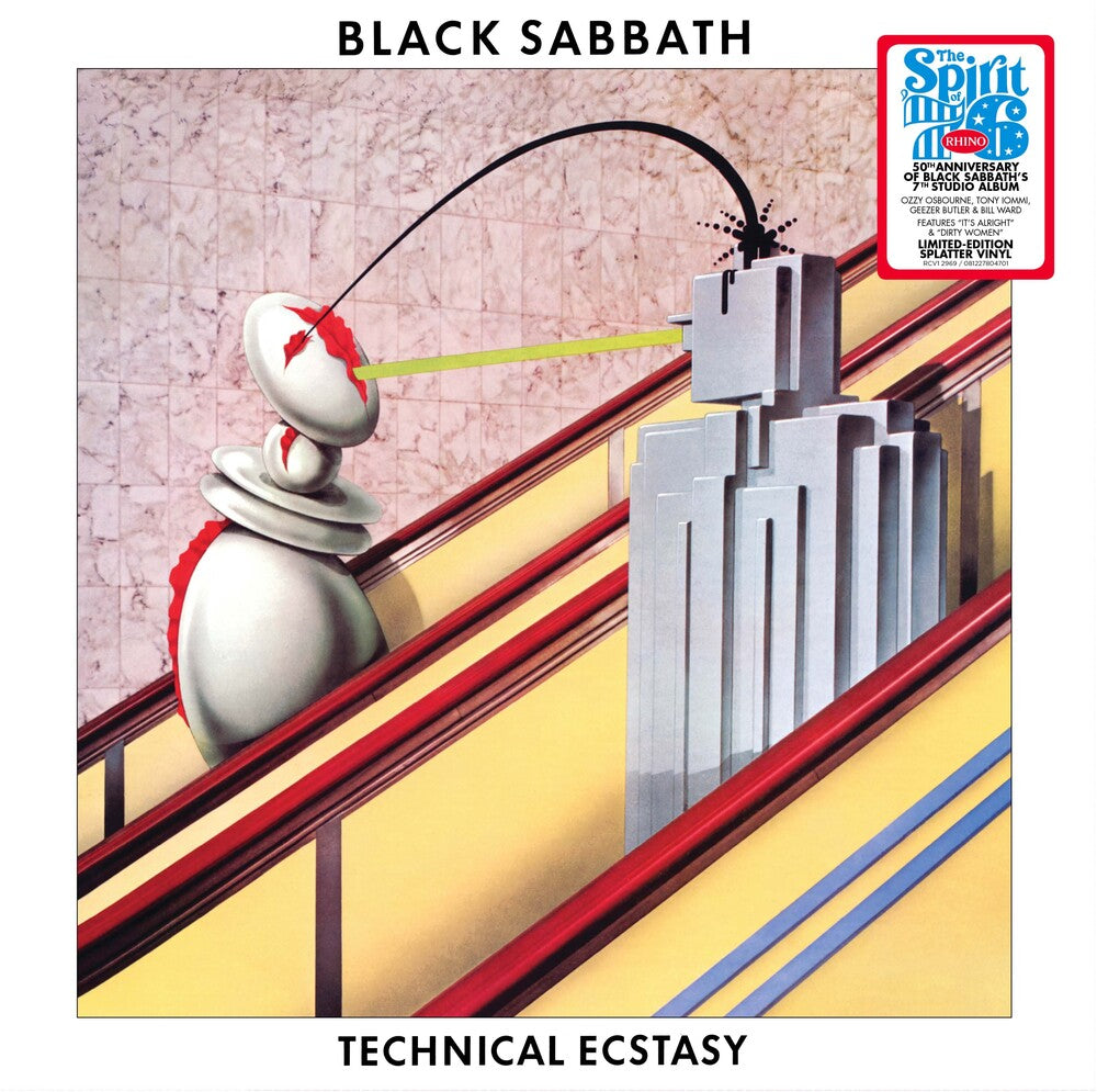 the album cover for Black Sabbath - Technical Ectasy (spirit of '76) (clear W/ Green/black Splatter Vinyl) (brick & Mortar Exclusive)