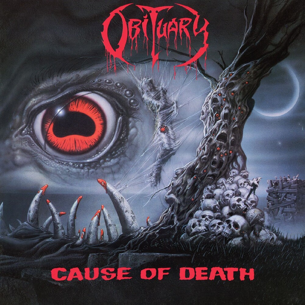 the album cover for Obituary - Cause Of Death - Gray/Black Splatter (Blk) [Colored Vinyl]