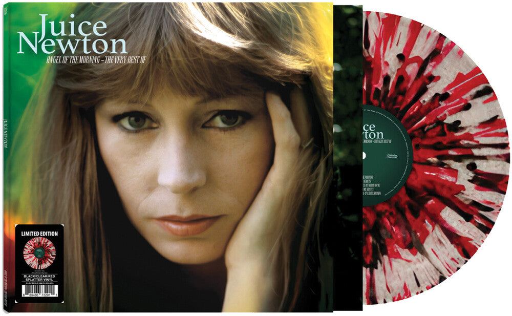 the album cover for Juice Newton - Angel Of The Morning - The Very Best Of [Black Clear Red Splatter]