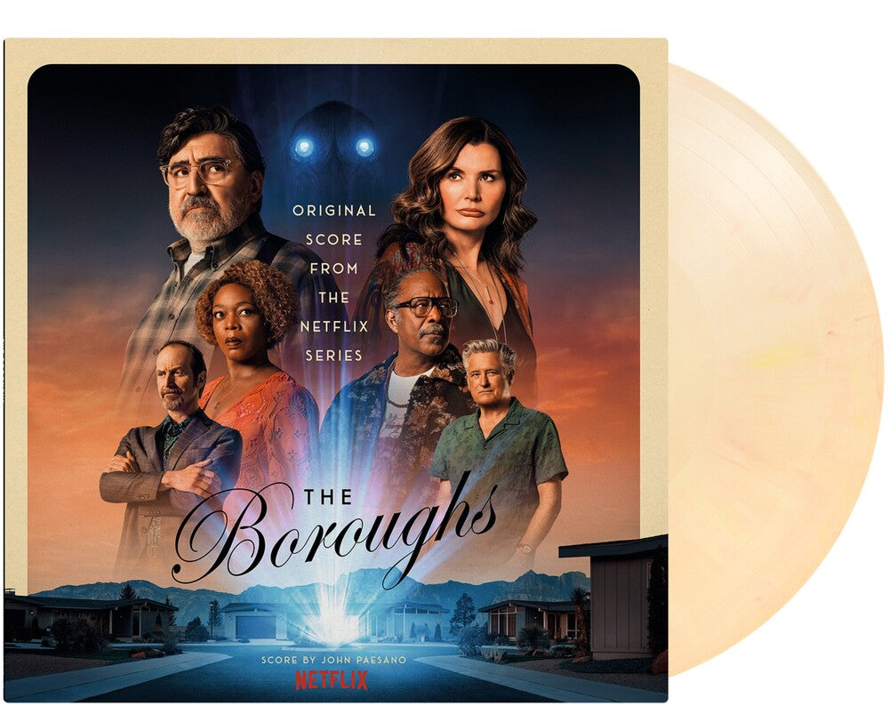 the album cover for John Paesano - Boroughs (yellow, White & Red Marbled Vinyl/180g/numbered) [OST]