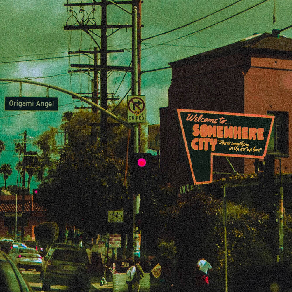 the album cover for Origami Angel - Somewhere City