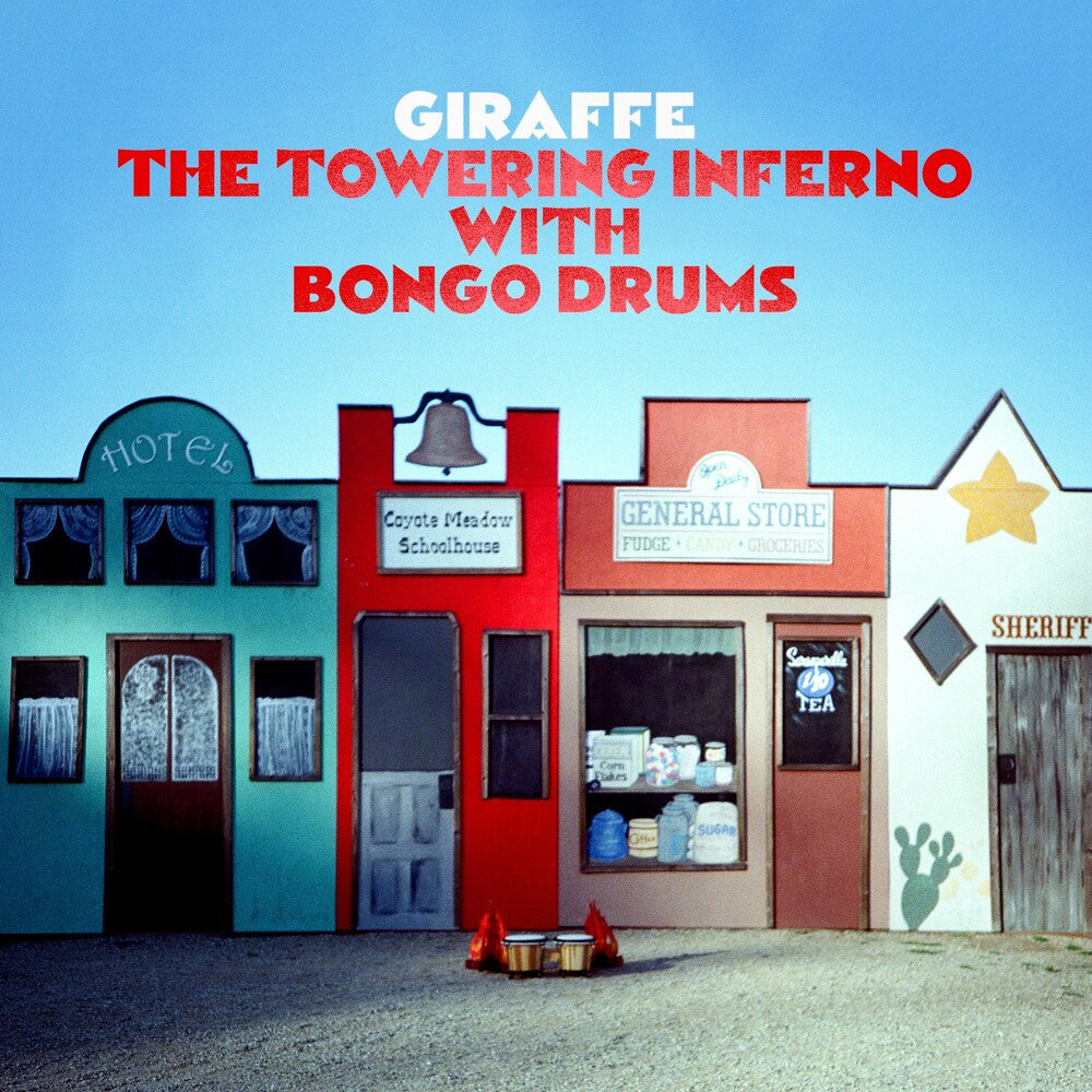 the album cover for Giraffe - Towering Inferno With Bongo Drums - Red [Colored Vinyl]