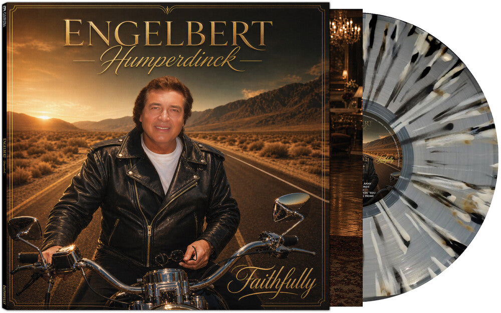 the album cover for Engelbert Humperdinck - Faithfully [Black/Clear/Gold/White Splatter]