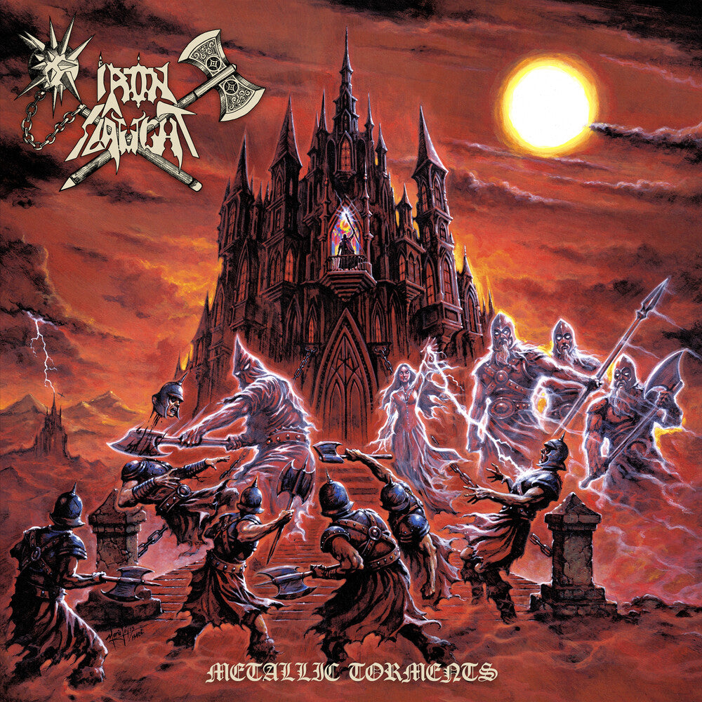the album cover for Iron Slaught - Metallic Torments