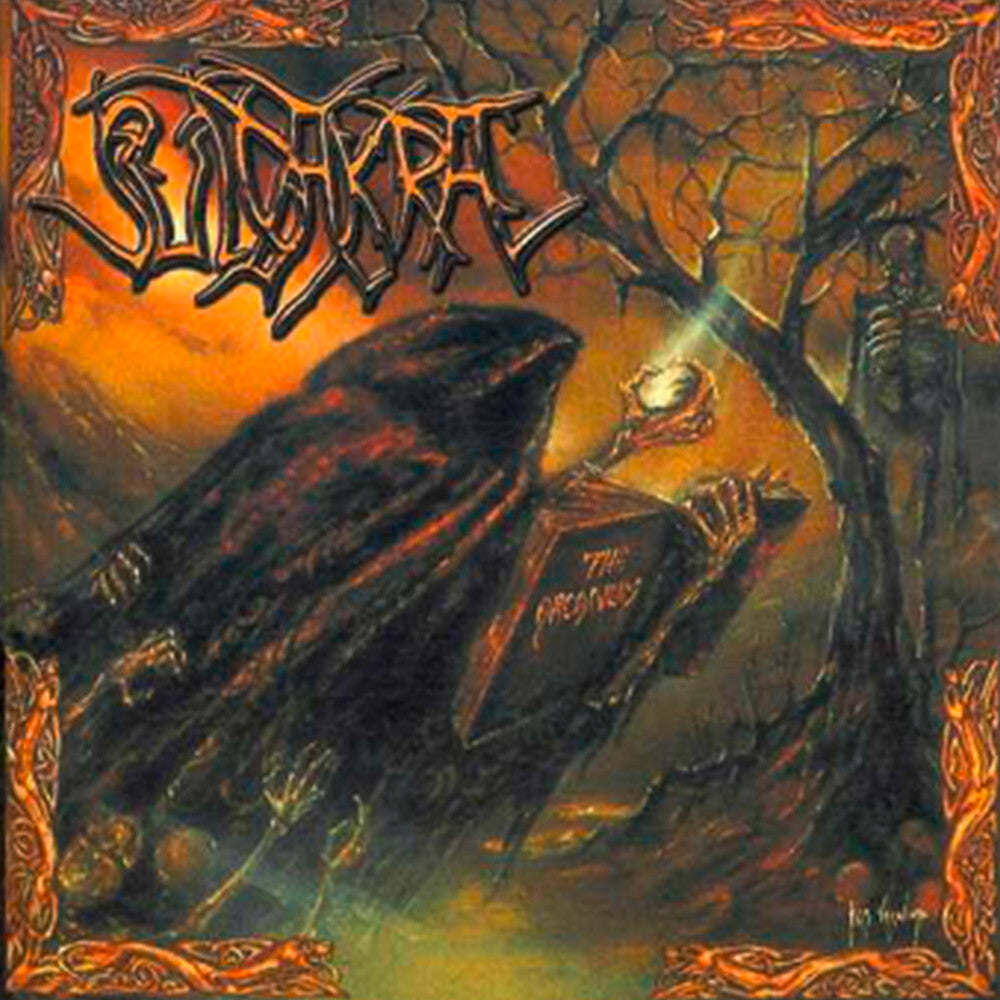 the album cover for Suidakra - Arcanum (splatter Crystal/gold/black Vinyl)