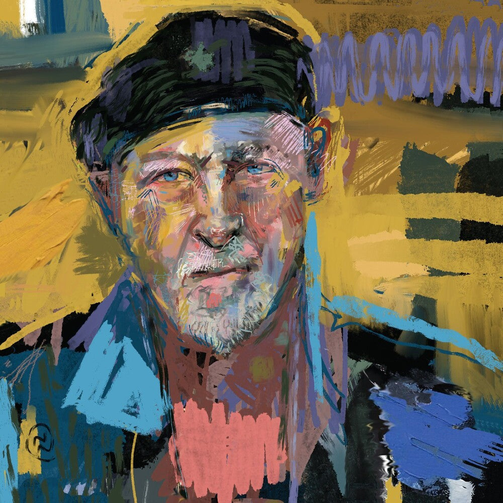 the album cover for Richard Thompson - Hippies Thugs & Heroes (Signed) [Indie Exclusive Black Splatter]