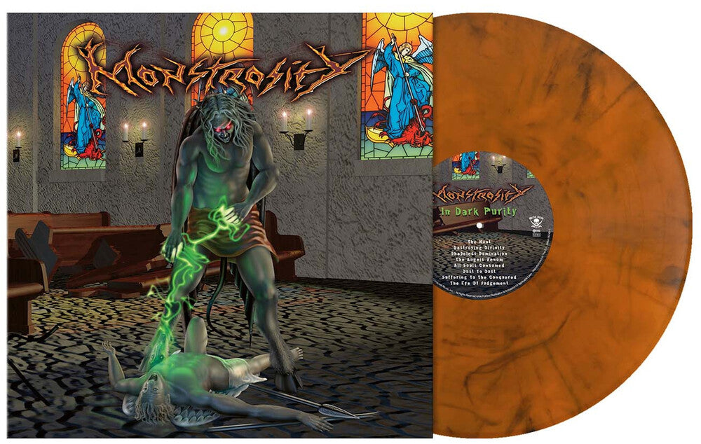 the album cover for Monstrosity - In Dark Purity [Colored Vinyl] (Org) (Smok)